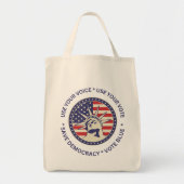 Gebruik Je Stem Liberty Badge Tote Bag (Voorkant)
