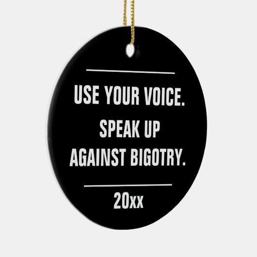 Gebruik je stem tegen het startjaar keramisch ornament (Rechts)