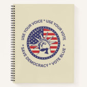 Gebruik je stembiljet voor patriottische vrijheids notitieboek (Voorkant)