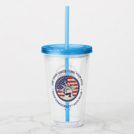 Gebruik je stembriefje voor patriottische vrijheid acryl drinkbeker
