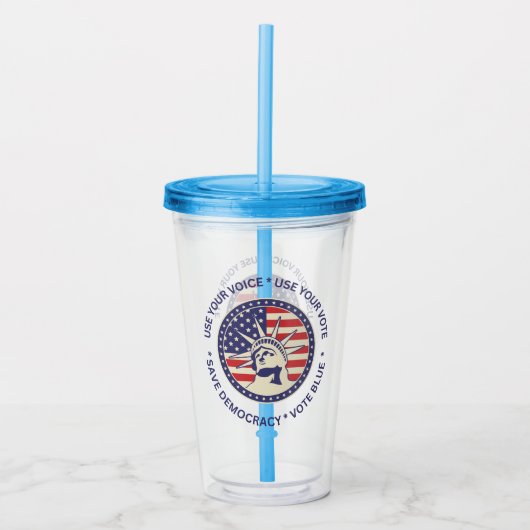 Gebruik je stembriefje voor patriottische vrijheid acryl drinkbeker (Voorkant)