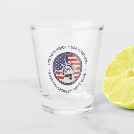 Gebruik je stembriefje voor patriottische vrijheid shot glas