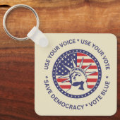 Gebruik je stembriefje voor patriottische vrijheid sleutelhanger (Voorkant)