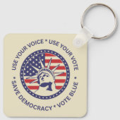 Gebruik je stembriefje voor patriottische vrijheid sleutelhanger (Achterkant)