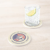 Gebruik je stembriefje voor patriottische vrijheid zandsteen onderzetter (Zijkant)