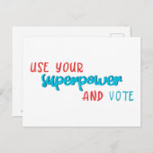 Gebruik je Superpower en stem Briefkaart (Voorkant / Achterkant)