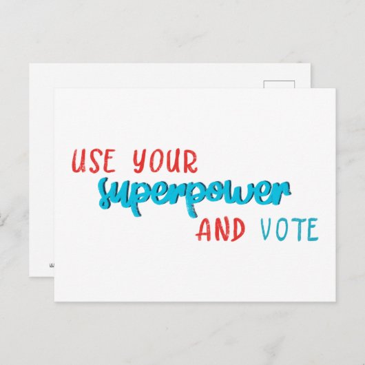 Gebruik je Superpower en stem Briefkaart (Voorkant / Achterkant)