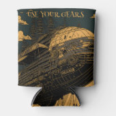 Gebruik je versnellingen - Steampunk Airship Adven Blikjeskoeler (Voorkant)