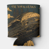 Gebruik je versnellingen - Steampunk Airship Adven Blikjeskoeler (Achterkant)