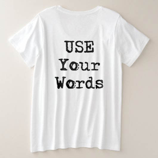 Gebruik je woorden, Woman's SpeakEasy t-shirt (Design achterkant)