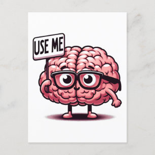Gebruik me Funny Brain Sticker Briefkaart