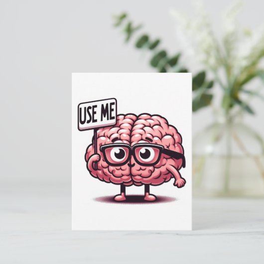 Gebruik me Funny Brain Sticker Briefkaart (Staand voorkant)