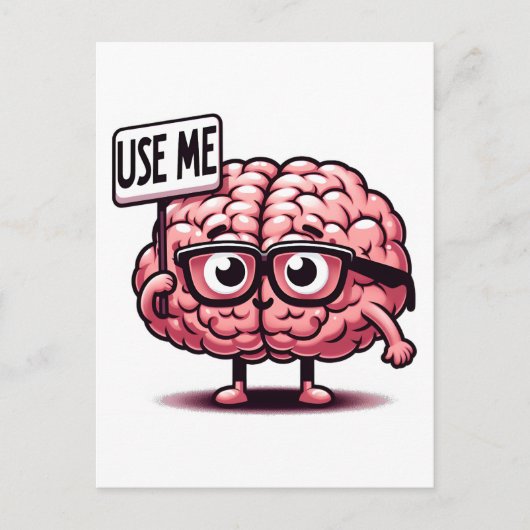 Gebruik me Funny Brain Sticker Briefkaart (Voorkant)