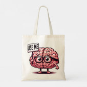 Gebruik me Funny Brain Sticker Tote Bag (Achterkant)