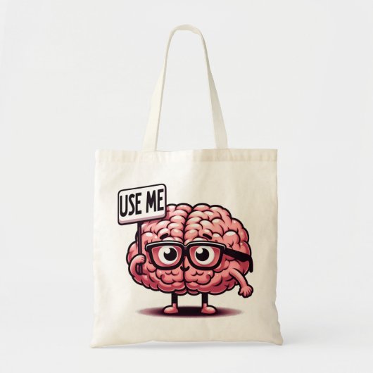Gebruik me Funny Brain Sticker Tote Bag (Voorkant)