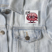 Gebruik me grappig brein vierkante button 5,1 cm (In situ)