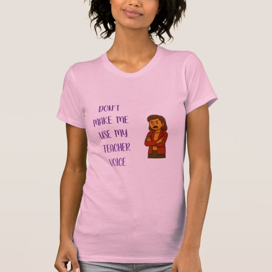 Gebruik niet mijn docentenstem t-shirt (Voorkant)