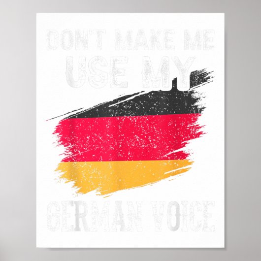 Gebruik niet mijn Duitse Stem Duitsland Docent S Poster (Voorkant)