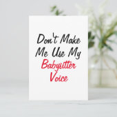 Gebruik niet mijn Oppas Stem  Kaart (Staand voorkant)