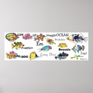 Gebruik onze ImagineOCEAN cartoon banner Med Poster