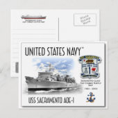 GEBRUIK SACRAMENTO AOE-1 FAST COMBAT SUPPORT -Brie Briefkaart (Voorkant / Achterkant)