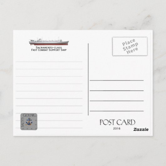 GEBRUIK SACRAMENTO AOE-1 FAST COMBAT SUPPORT -Brie Briefkaart (Achterkant)