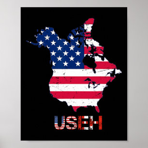 Gebruik Trump Canada VS 51e Staat Kaart Amerikaans Poster