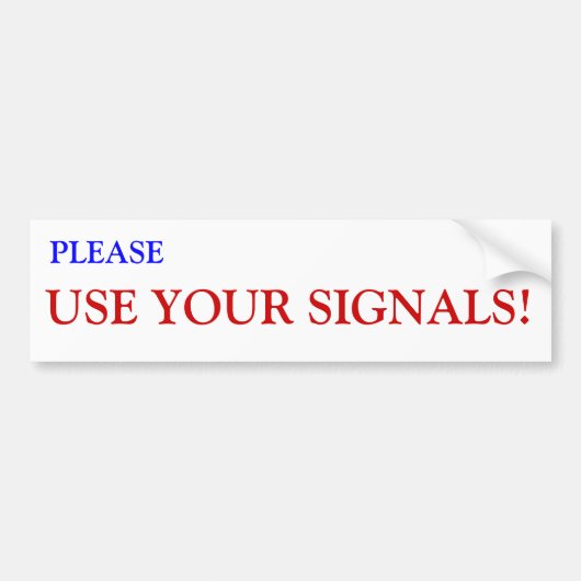 Gebruik uw Bumpersticker Signalen (Voorkant)