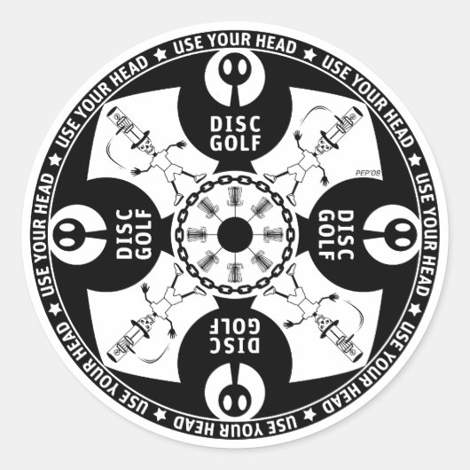 Gebruik uw hoofd ronde sticker (Voorkant)