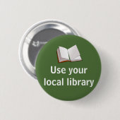Gebruik uw lokale bibliotheek ronde button 5,7 cm (Voorkant /achterkant)