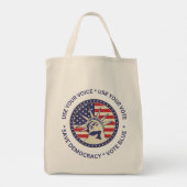Gebruik uw stem Liberty Badge Tote Bag (Achterkant)