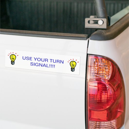 GEBRUIK UW TURN SIGNAAL!!!! BUMPERSTICKER (Op Truck)