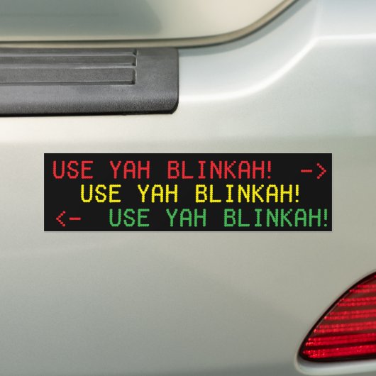 GEBRUIK YAH BLINKAH! hommel Bumpersticker (Op auto)