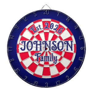 GEBRUIKELIJKE FAMILIENAAM Rood/Wit Geruit & Marine Dartbord
