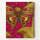 Gebruikelijke naam Bright Red en Gold Butterfly Notitieboek (Achterkant)