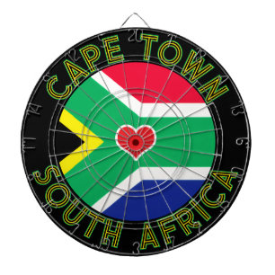 GEBRUIKELIJKE STAD, ZUID-AFRIKA Kleurrijke Vlag Ro Dartbord