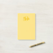 Gebruiker Cool Monochrome Geel Trendy Script Monog Post-it® Notes (Op bureau)