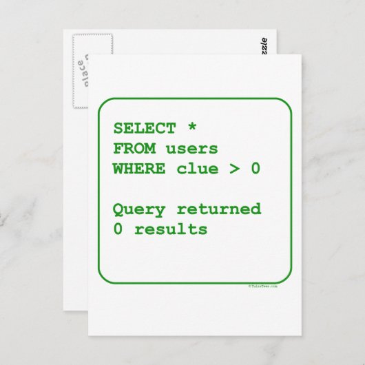 Gebruikers zonder clusters briefkaart (Voorkant / Achterkant)