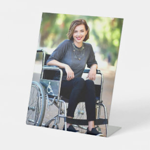 Gebruikersfoto aanpassen voor gehandicapten person reclamebord met voetstuk
