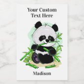 Gebruikersnaam Cute Panda Voedselcontainer Etiket (Enkel label)