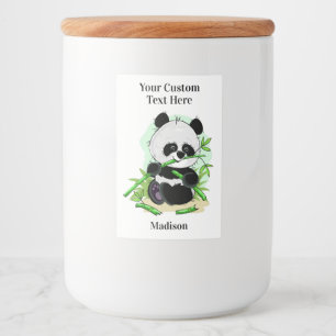 Gebruikersnaam Cute Panda Voedselcontainer Etiket