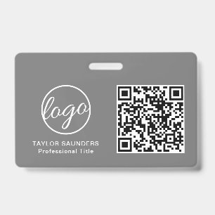 Gebruikersnaam eenvoudige grijze QR-code werknemer Badge