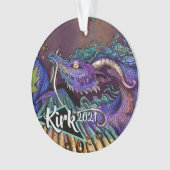 Gebruikersnaam en jaar Floral Dragon Ornament (voorkant)