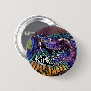 Gebruikersnaam en jaar Floral Dragon Ronde Button 5,7 Cm
