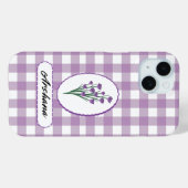 Gebruikersnaam Gingham Bloemenboeket iPhone 15 Hoe Case-Mate iPhone Case (Achterkant (horizontaal))
