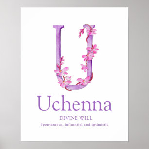 Gebruikersnaam Orchid Letter U Uchenna Poster