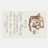 Gebruiksaanwijzing Wegwerpcamera Vintage Camera Rechthoekige Sticker (Voorkant)