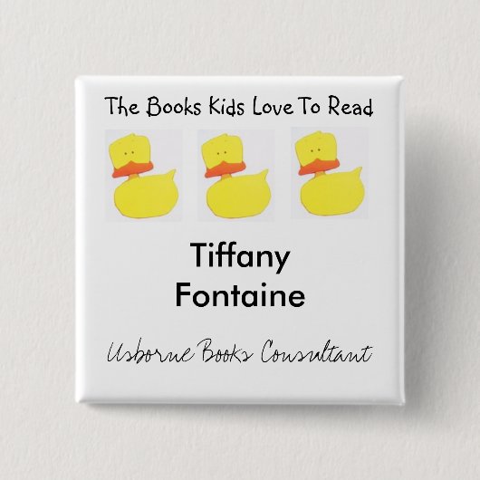 Gebruiksdrakboeken Eenden Vierkante Button 5,1 Cm (Voorkant)