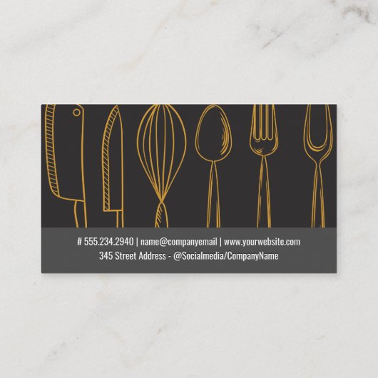 gebruiksvoorwerpen | chef-kok | QR-code Visitekaartje (Achterkant)