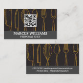 gebruiksvoorwerpen | chef-kok | QR-code Visitekaartje (Voorkant / Achterkant)